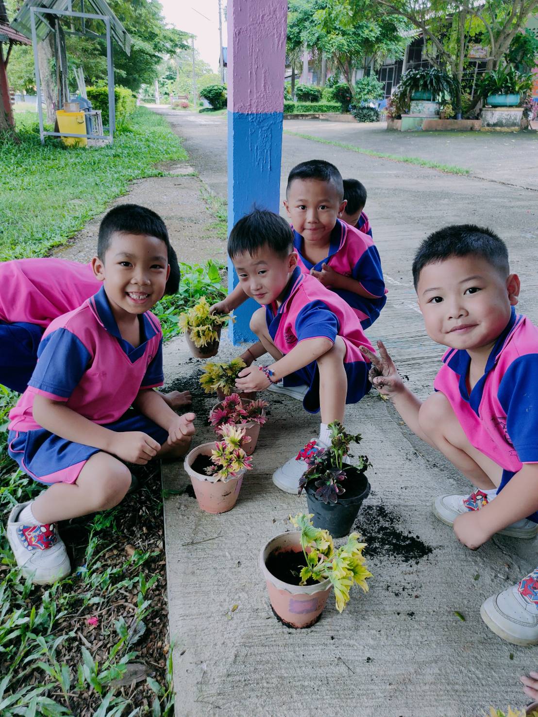 กิจกรรมปลูกไม้ประดับ นักเรียนชั้นอนุบาล 3/2 โรงเรียนบ้านใหม่ร่มเย็น ปลูกฝังให้เด็กๆรู้จักหวงแหน อนุรักษ์สิ่งแวดล้อม